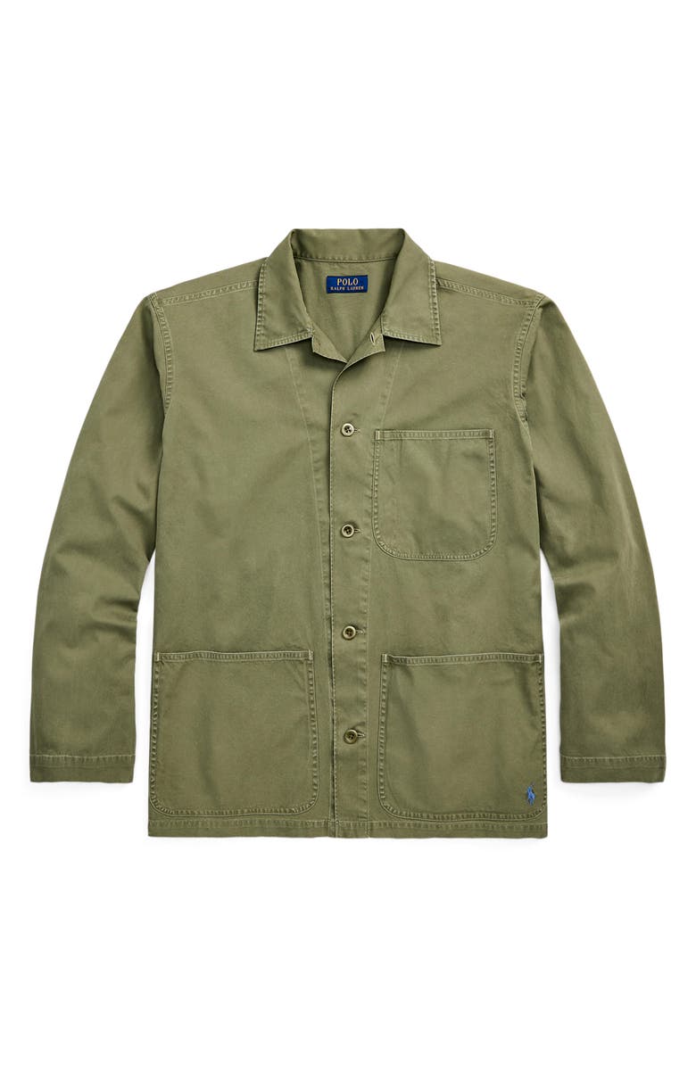 Polo Ralph Lauren Soft Fade Cotton Twill Button-Up Chore Coat, Alternate, color,