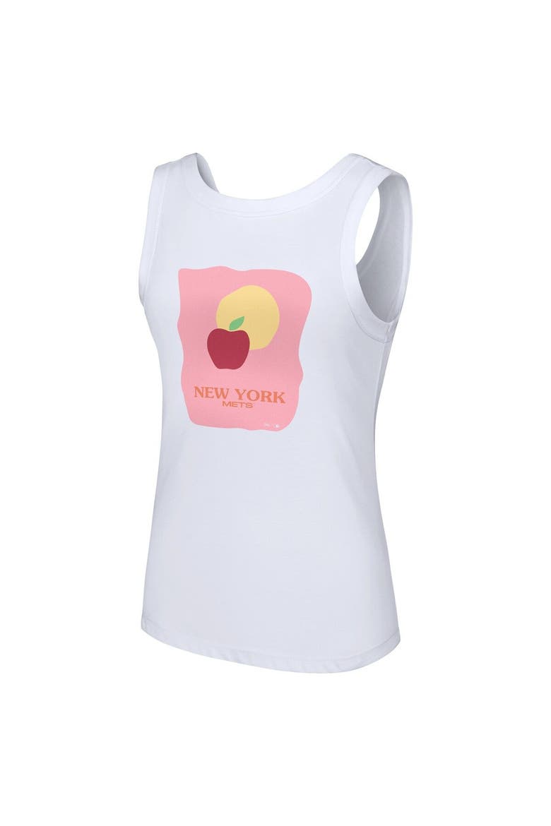 Women's Lusso Style  White New York Mets Lindy Tank Top, Alternate, color, White