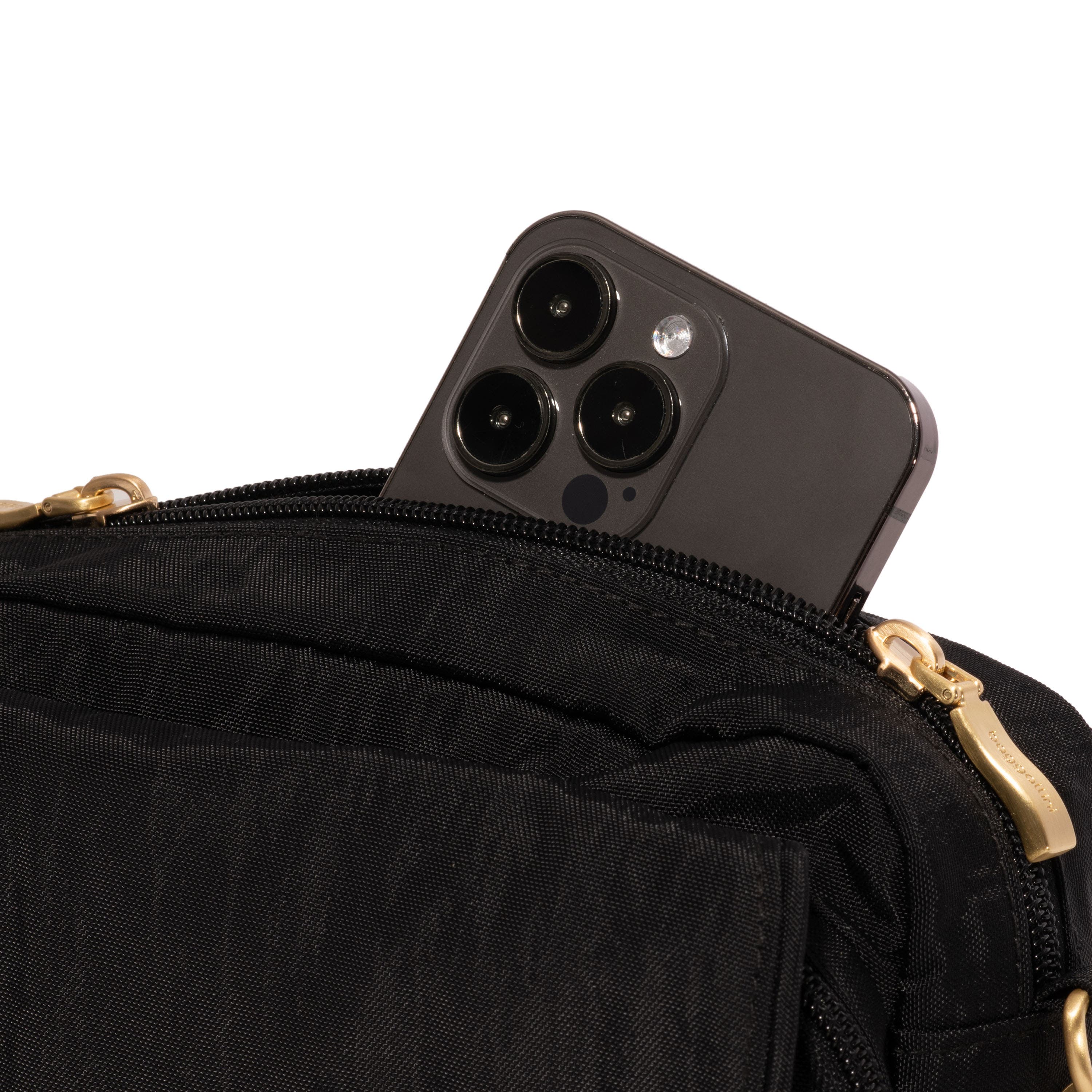 BAGGALLINI Coastal Flip Lock Camera Bag Crossbody, Alternate, color, Black With Gold Hardware