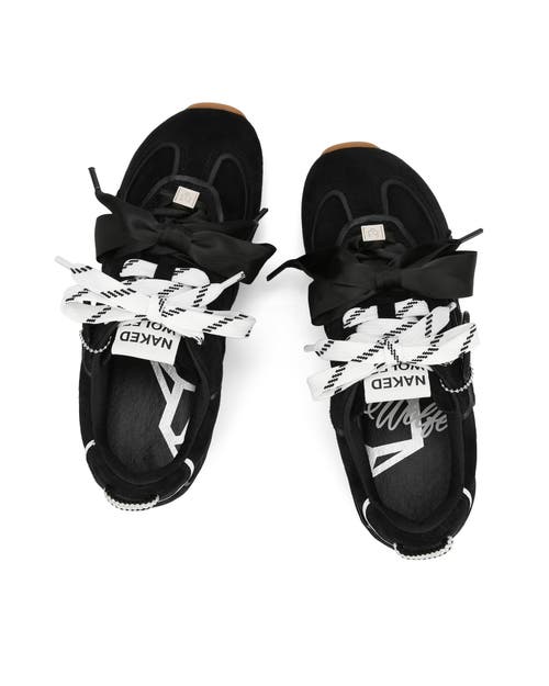 Naked Wolfe Adored Suede Sneaker In Black
