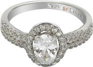 SUZY LEVIAN Sterling Silver Oval Cut Bridal Ring