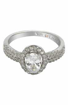 SUZY LEVIAN Sterling Silver Oval Cut Bridal Ring