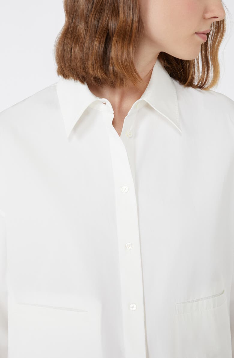 Weekend Max Mara Svago Boxy Cotton Button-Up Shirt, Alternate, color, White