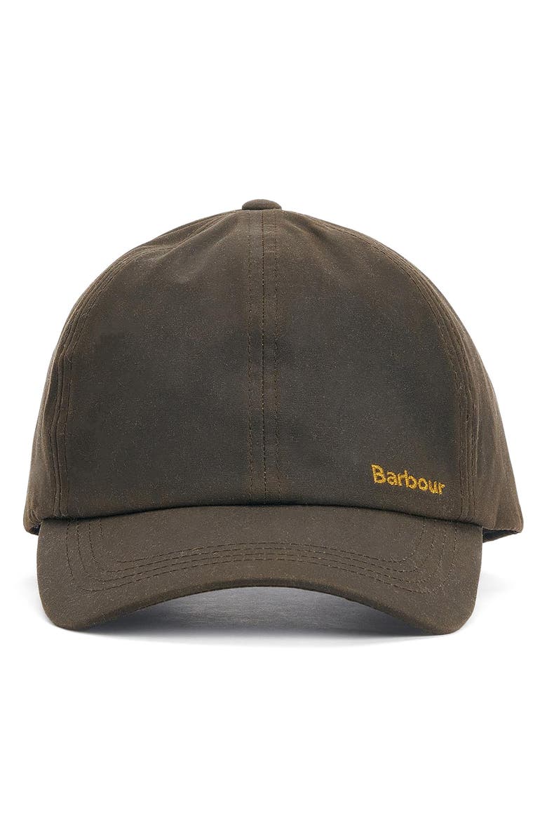 Barbour Belsay Waxed Cotton Sports Cap, Alternate, color, Olive