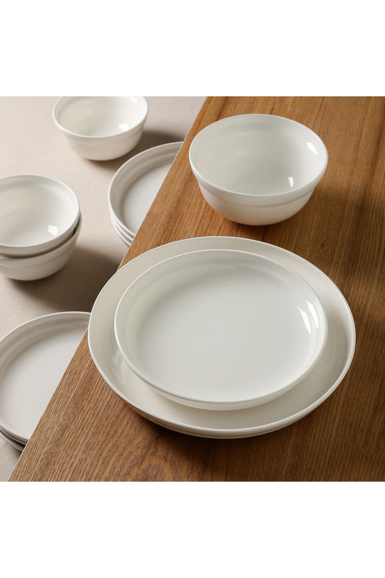 Virtuo Porcelain 24-Piece Dinnerware Set, Alternate, color, White