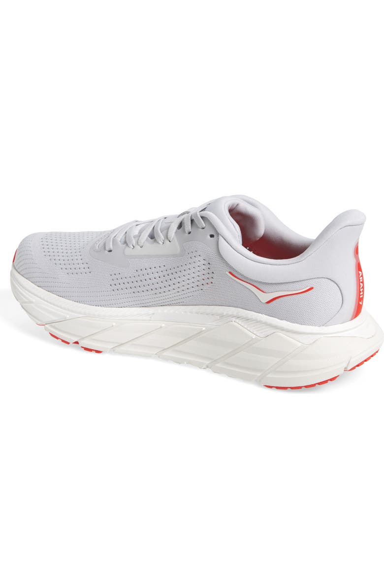 HOKA Arahi 7 Running Shoe, Alternate, color, Cosmic Grey / Tomato
