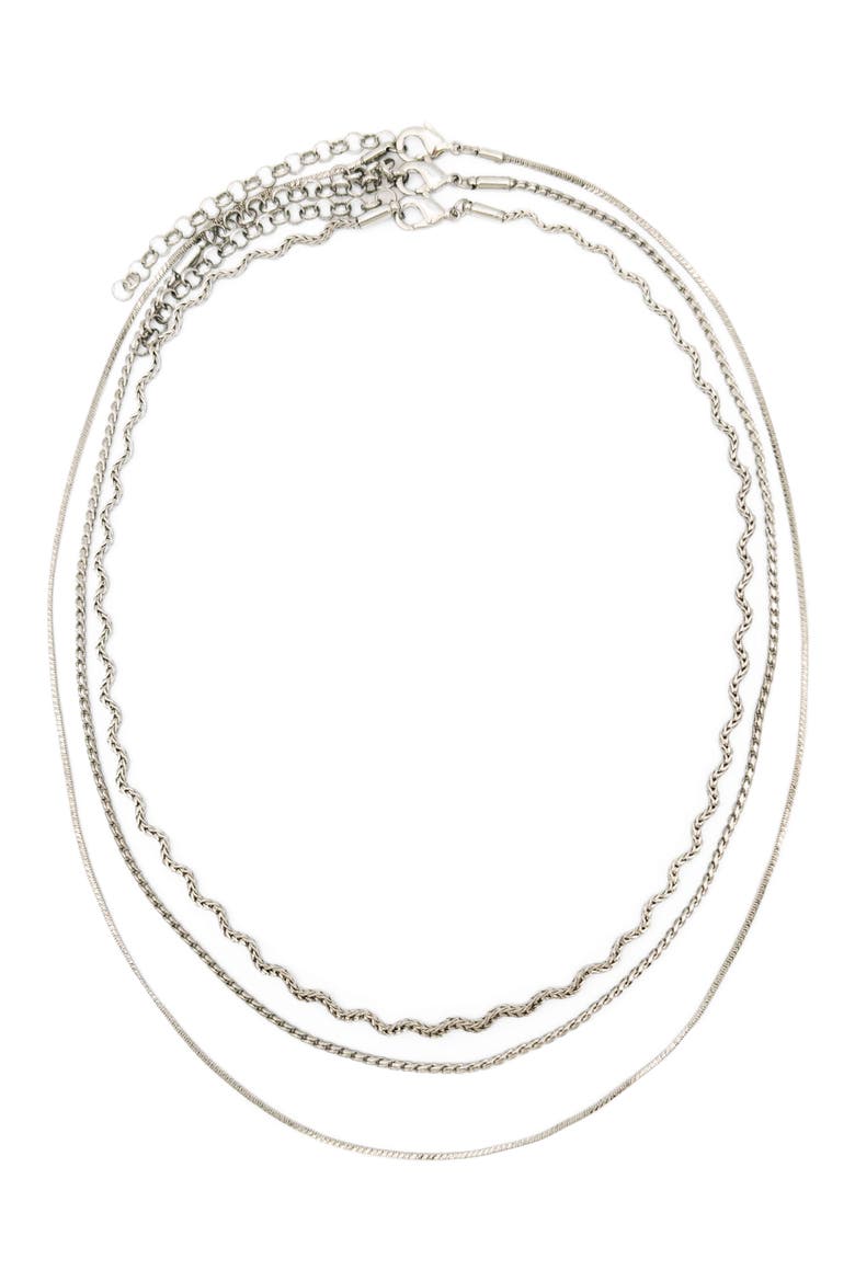 Melvoa Set of 3 Necklaces, Main, color, SILVER