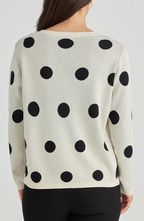 Shop Brave + True Brave+true Petra Dot Sweater In Oatmeal W Black