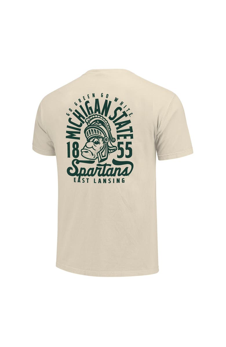 IMAGE ONE Men's Cream Michigan State Spartans Comfort Colors Mascot Overlay T-Shirt, Alternate, color, Cream