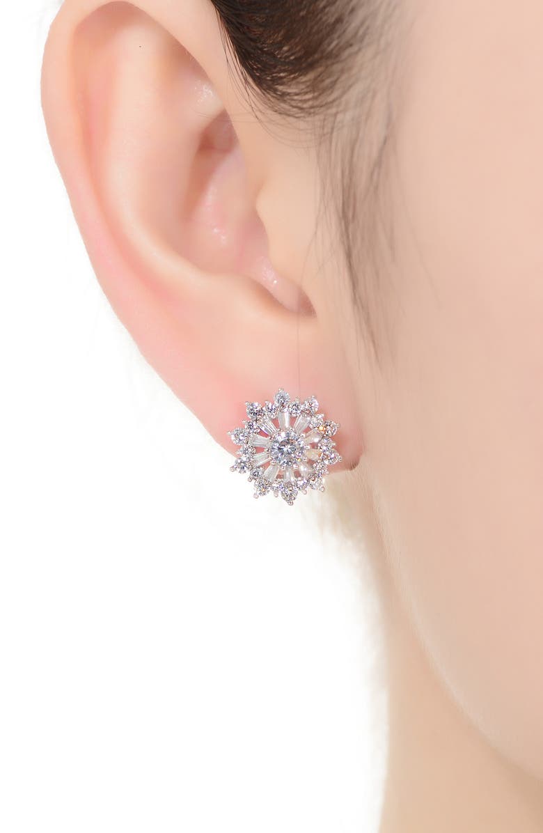 Genevive Cubic Zirconia Stud Earrings, Alternate, color, 