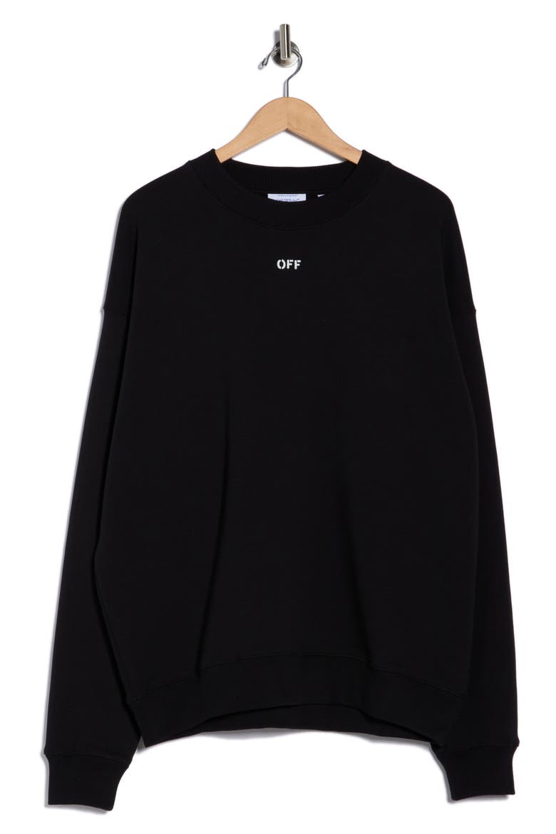 Dotted Arrow Crewneck Sweatshirt, Alternate, color, BLACK-WHITE