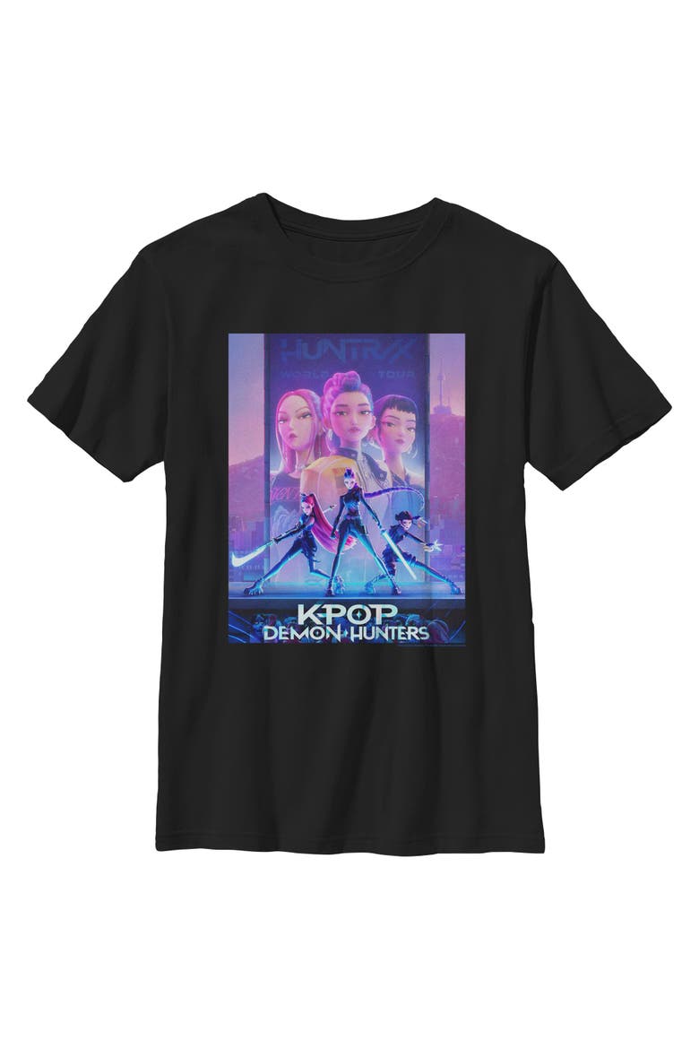 Boy's KPop Demon Hunters Trio Poster  Graphic T-Shirt, Main, color, Black
