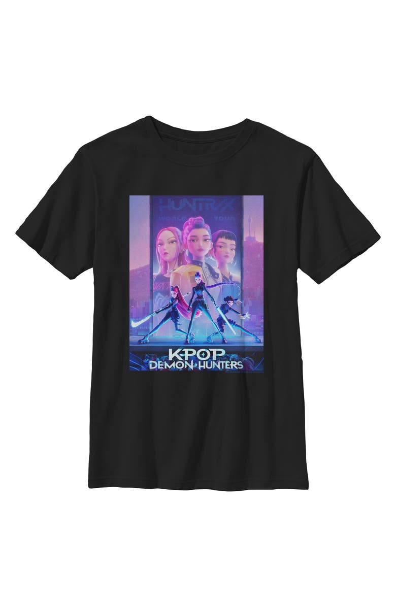 KPop Demon Hunters Boy's KPop Demon Hunters Trio Poster  Graphic T-Shirt, Main, color, Black