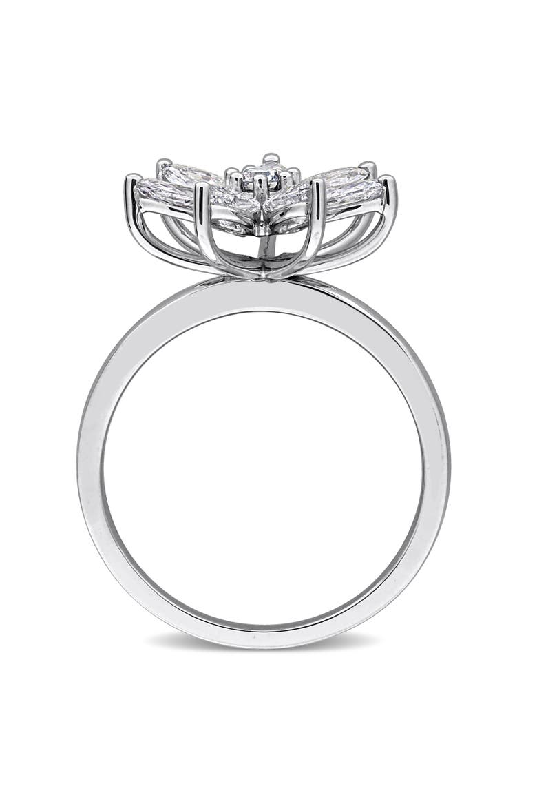 1-1/2 CTW Lab-Grown Diamond Flower Ring 14k, Alternate, color, White Gold