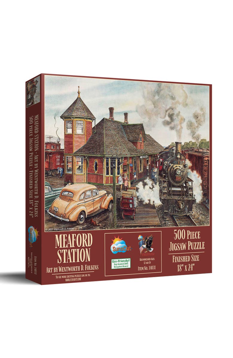 Sunsout Medford Station 500 piece Jigsaw Puzzle for Adults, Main, color, Multicolor