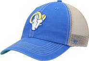 '47 Men's '47 Royal/Natural Los Angeles Rams Head Trawler Trucker Clean Up Snapback Hat