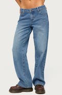 EDIKTED Breslin Low Rise Straight Leg Jeans