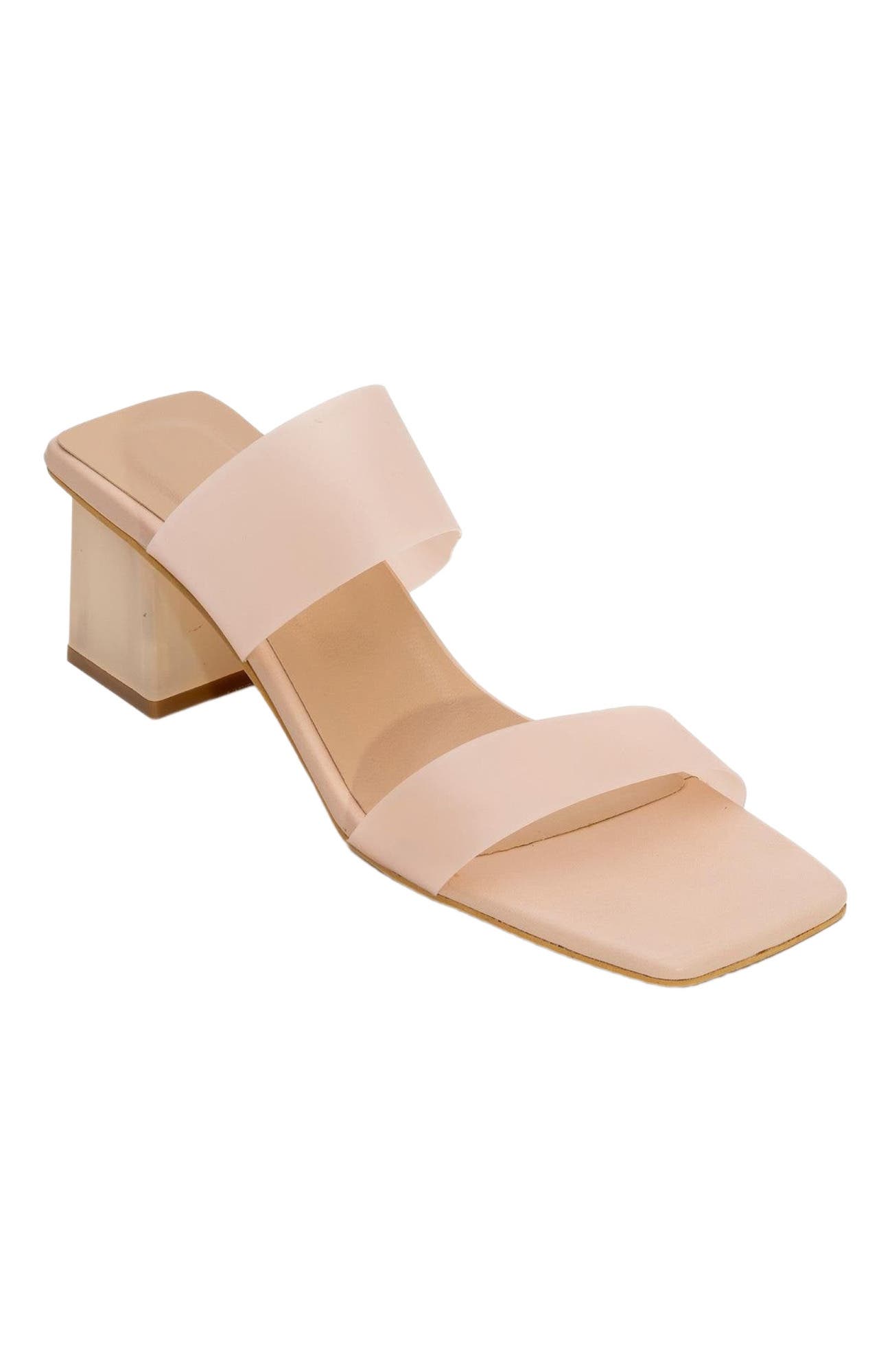 Elara Transparent Strap Sandal, Alternate, color, Beige Faux Leather