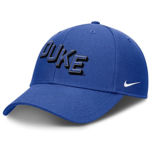 Nike Royal Duke Blue Devils Slanted Primetime Rise Performance Adjustable Hat In Blue