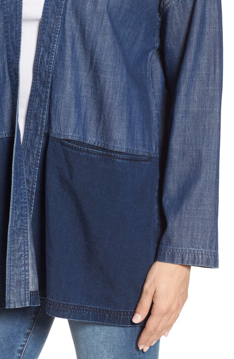 Eileen Fisher Denim Kimono Jacket, Alternate, color,