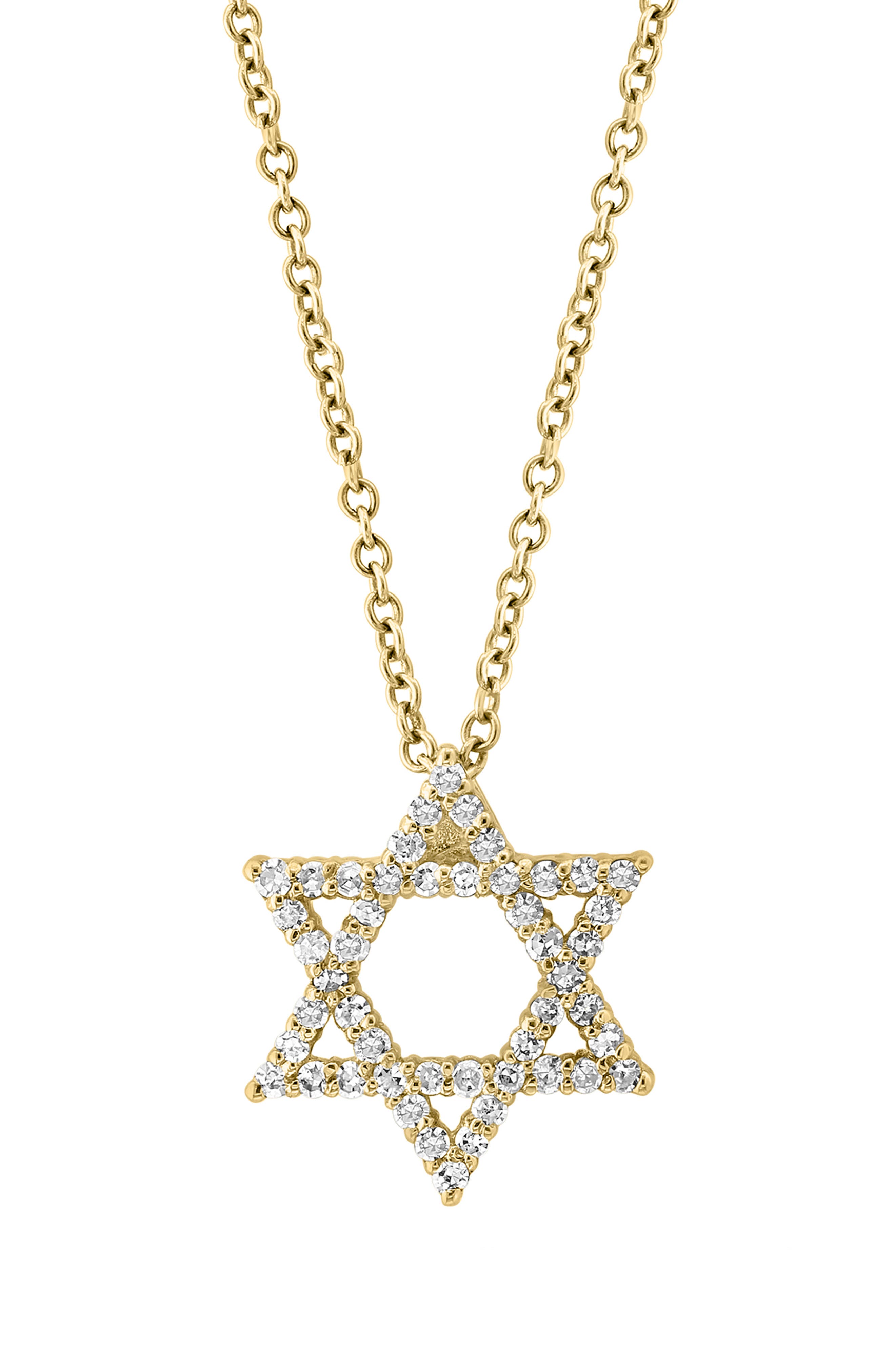 EFFY 14K Yellow Gold Diamond Star of David Pendant Necklace - 0.24ct.
