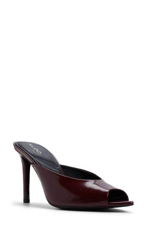 Aldo Elenara Pointed Peep Toe Mule In Burgundy