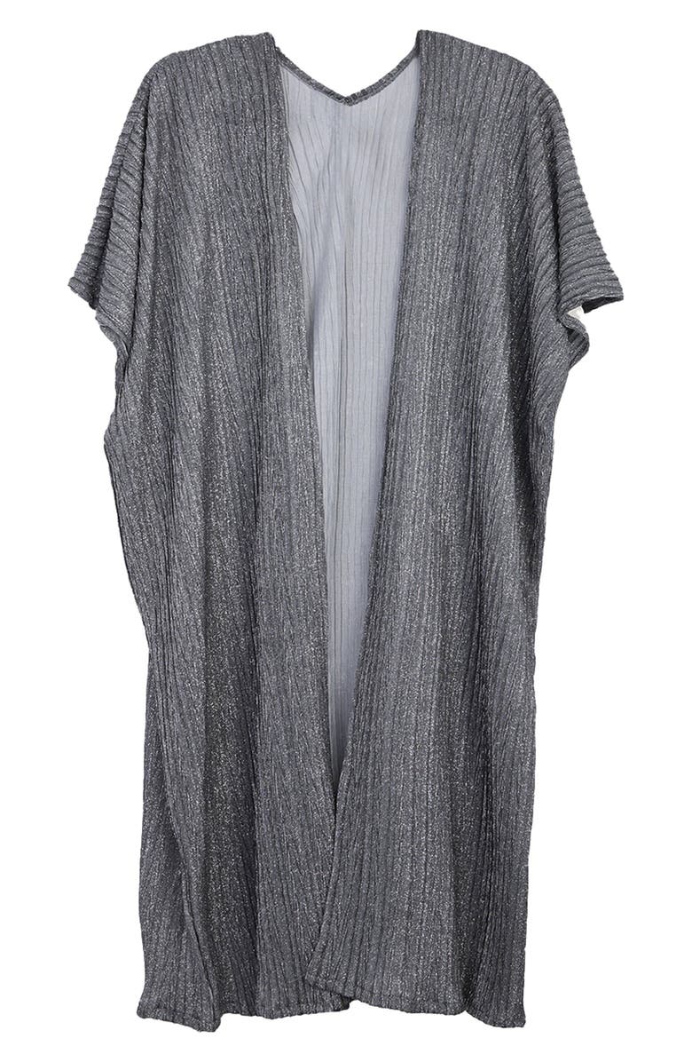 SAACHI Pleated Shimmer Duster, Alternate, color, Gunmetal