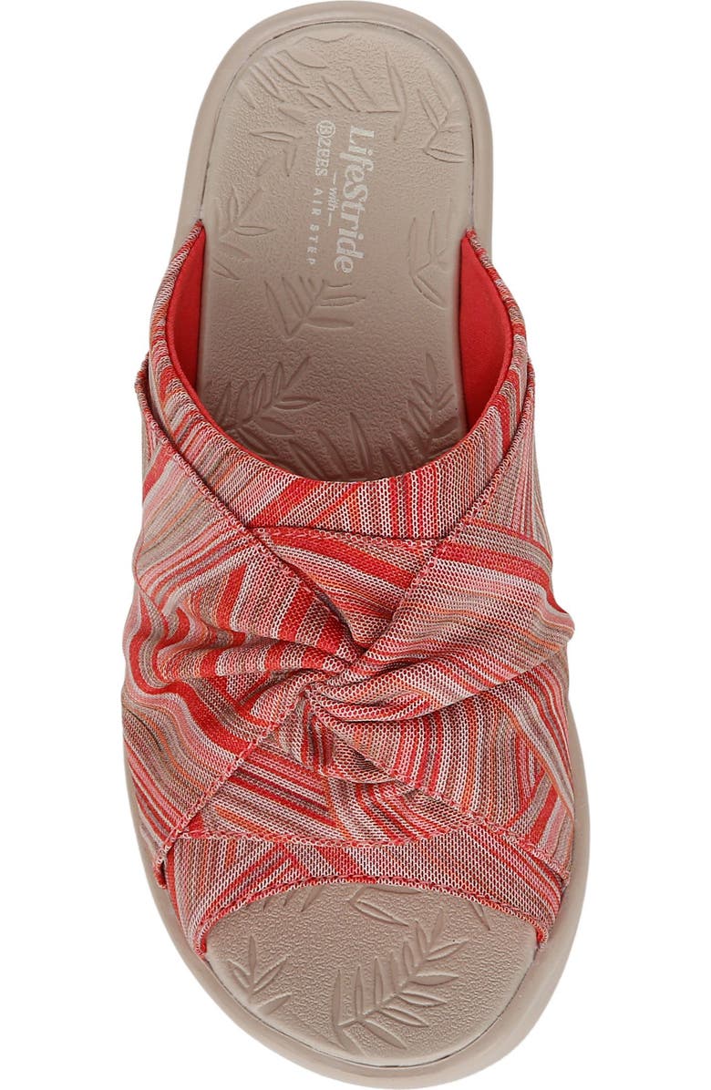 LifeStride Smile 3 Open Toe Wedge Slide Sandal - Wide Width Available, Alternate, color, Pink Stripe