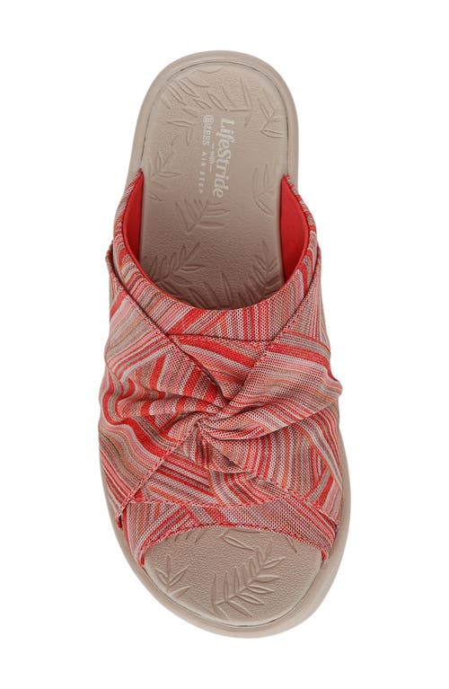 Bzees Women's Smile 3 Washable Slide Wedge Sandals In Pink Stripe