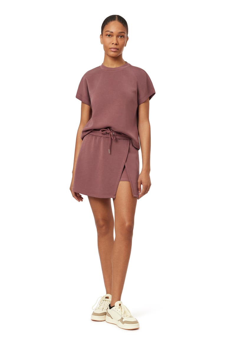 Curved Sleeve T-Shirt, Alternate, color, ROSE BROWN