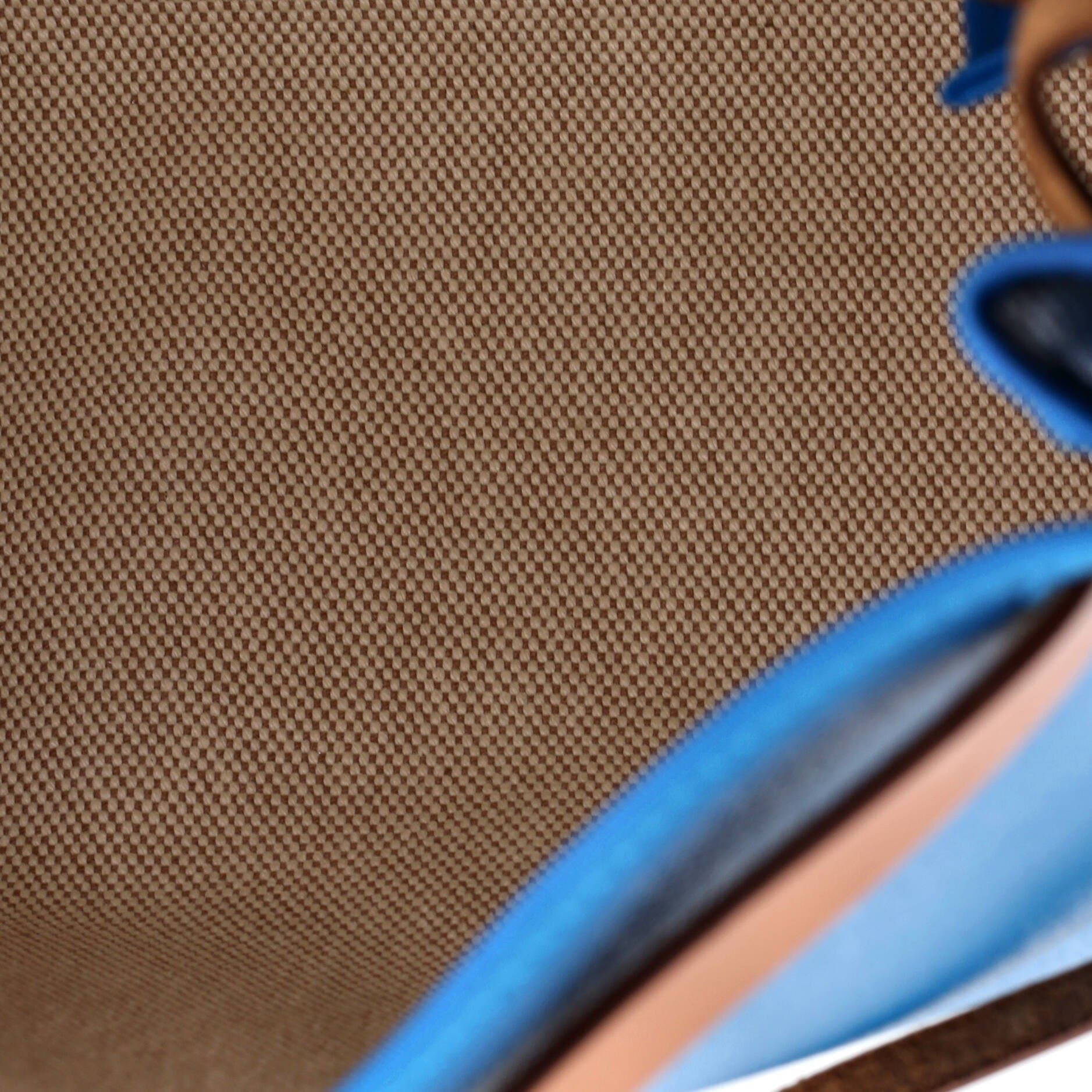 Pre-Owned Hermes Herbag Zip Leather and Toile 31, Alternate, color, Bleu Frida