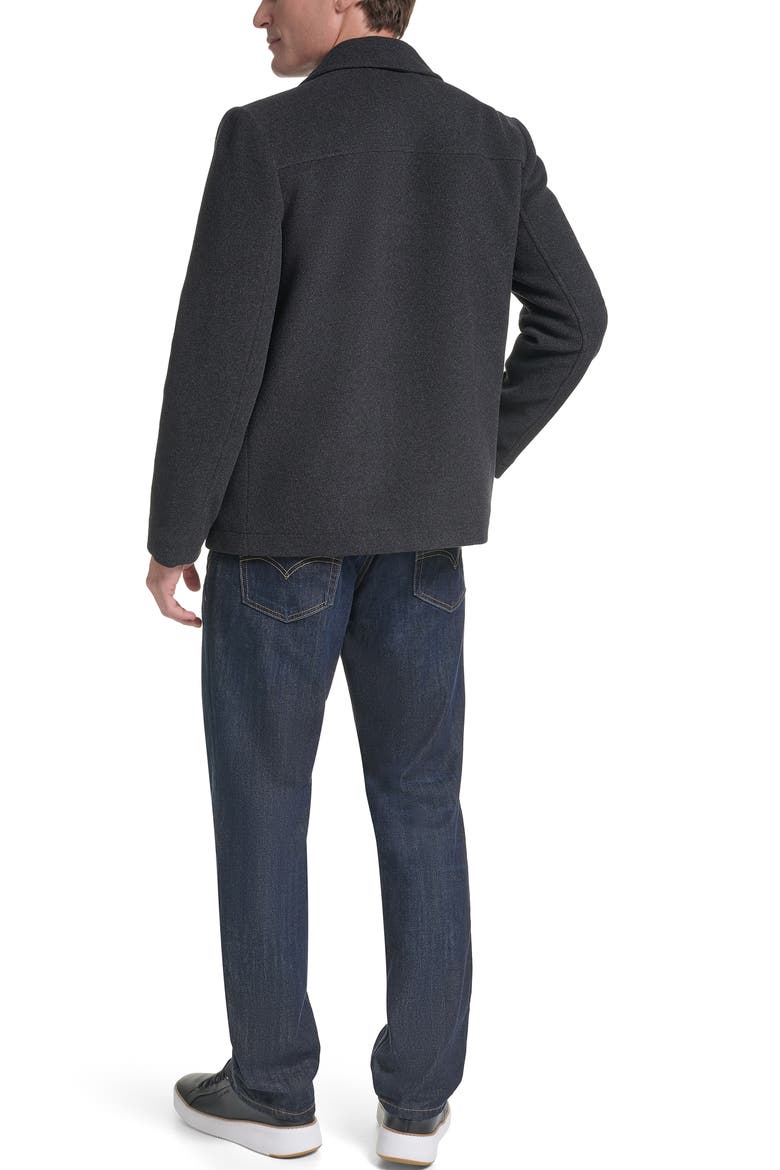 Wool Blend Zip Front Jacket, Alternate, color, CHARCOAL