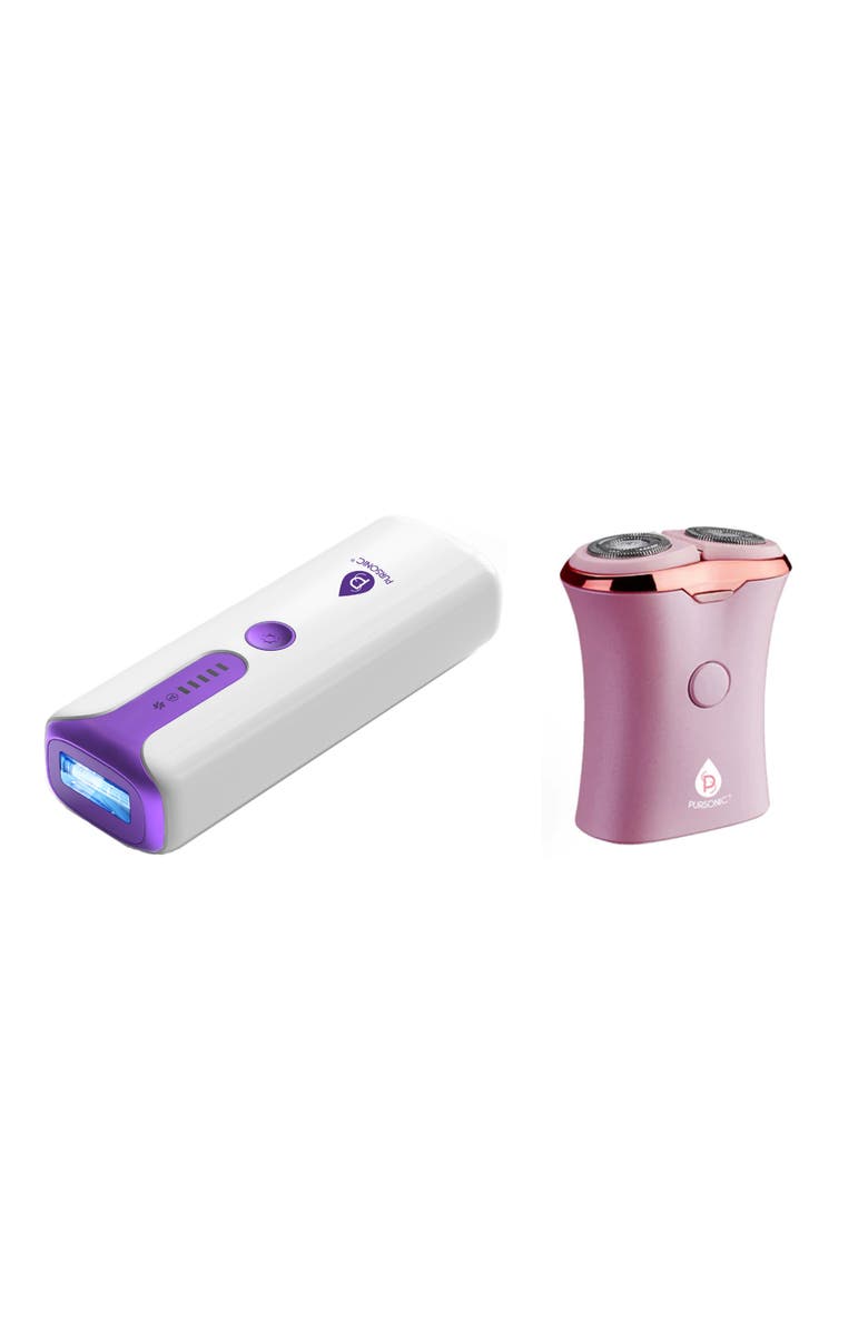 PURSONIC IPL Laser Device & Painless Shaver Your Ultimate At-Home Hair Removal Duo, Main, color, Multicolor