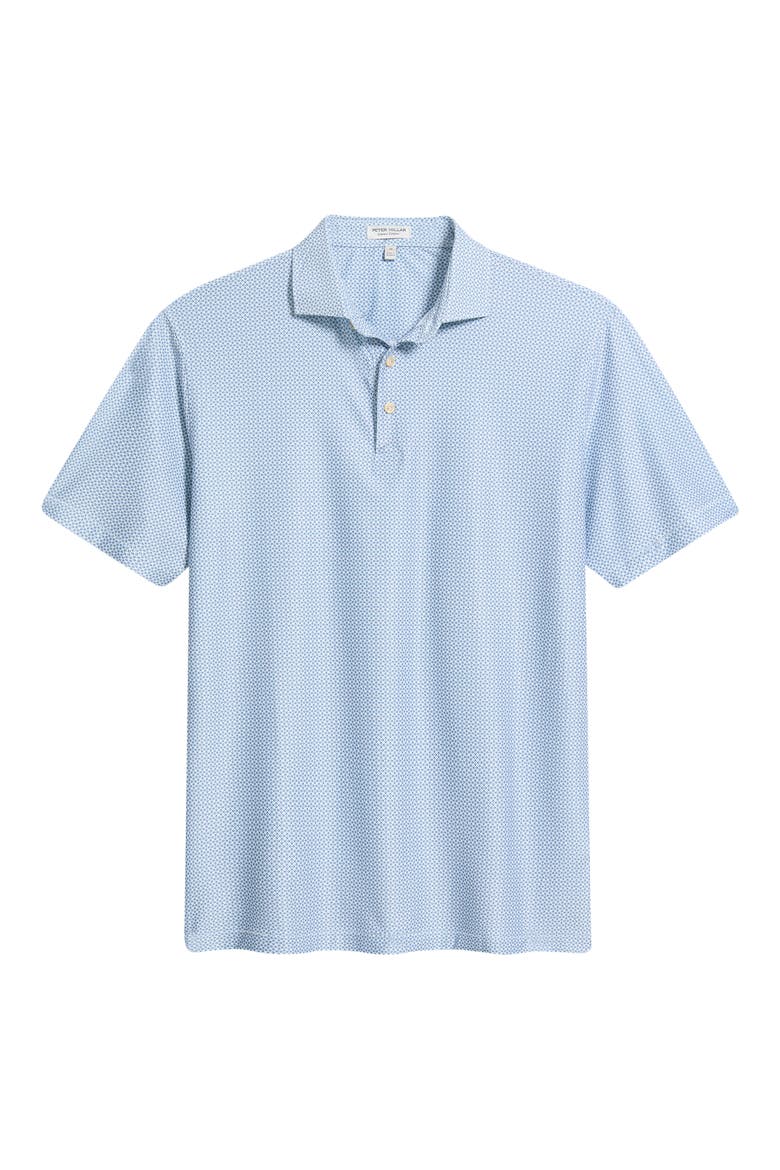 Rambla Microprint Performance Jersey Polo, Alternate, color, WHITE / COTTAGE BLUE