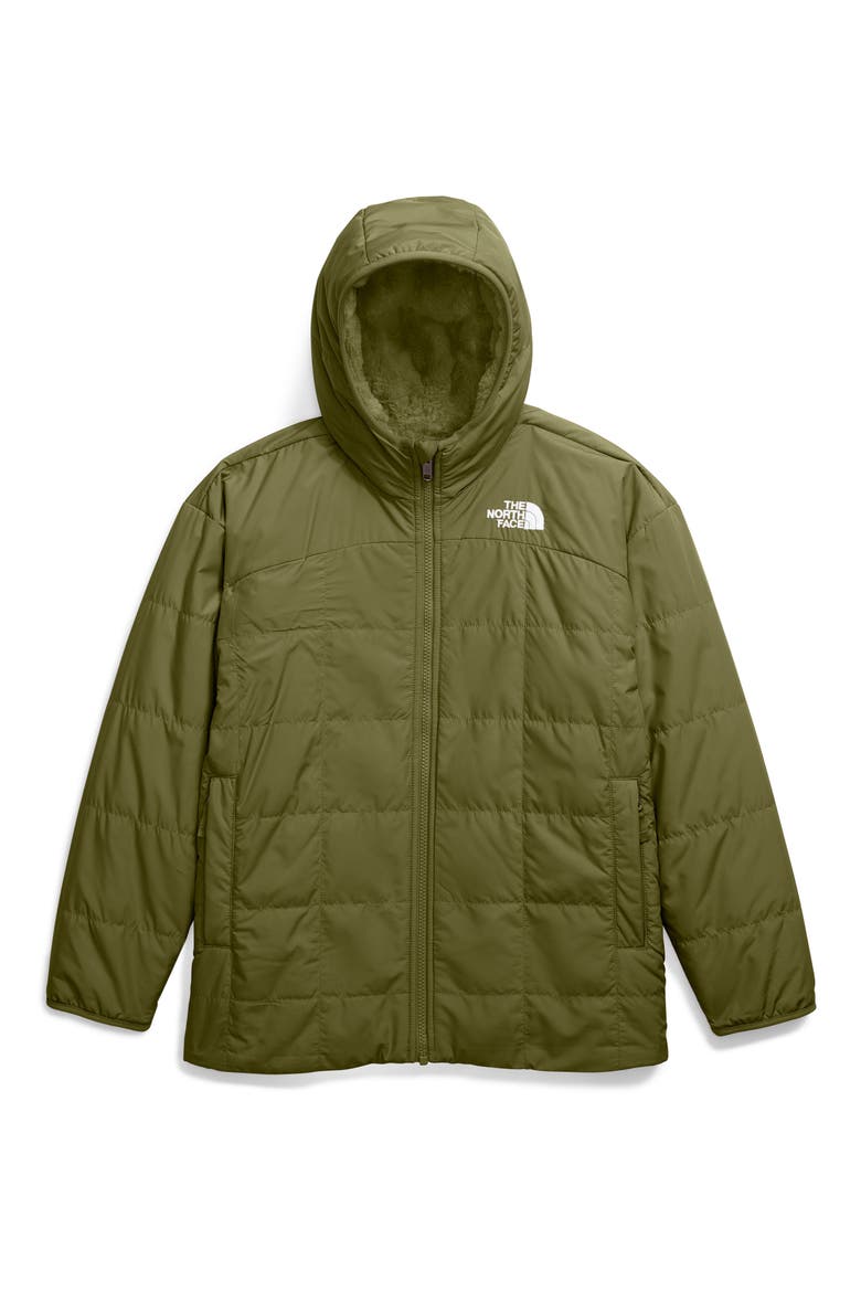 Kids' Shasta Water Repellent Reversible Hooded Jacket, Main, color, FOREST OLIVE