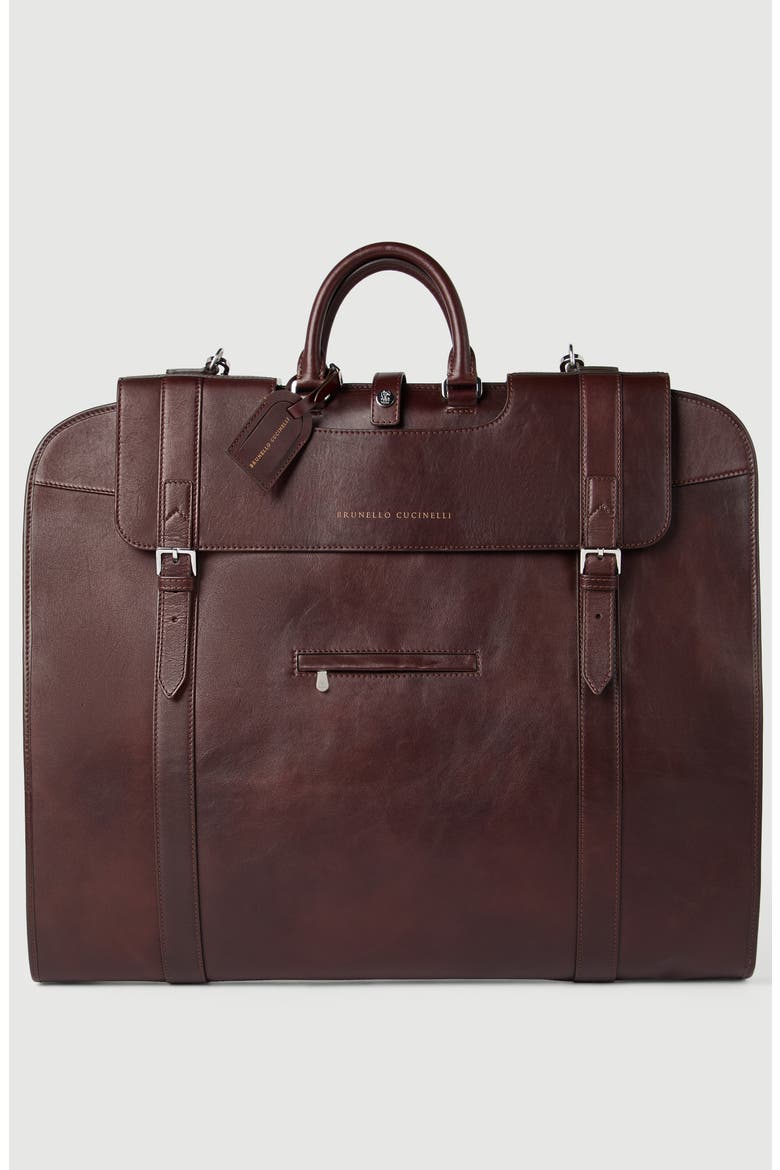Calfskin suit carrier, Main, color, Burgundy
