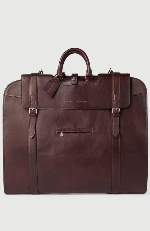 Calfskin suit carrier
