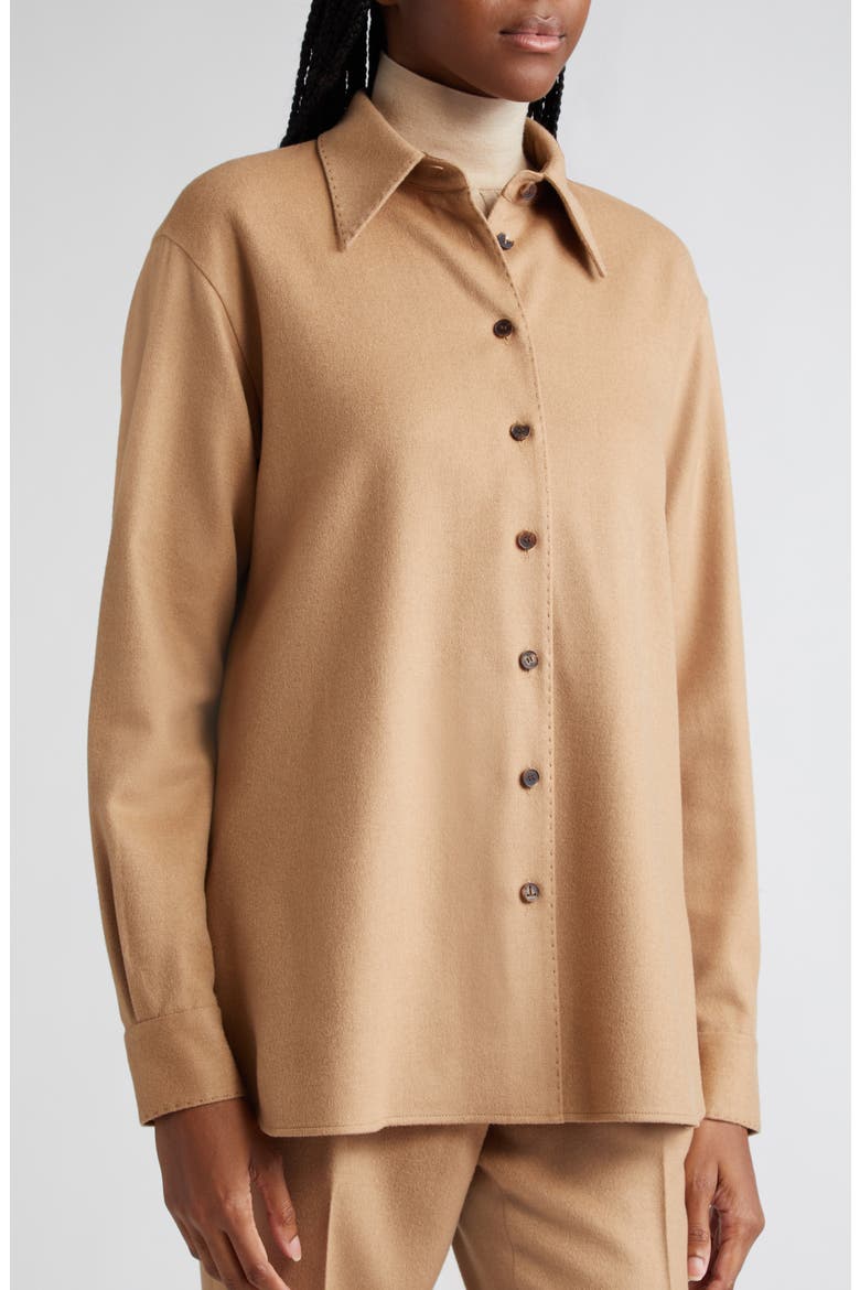 Drop Shoulder Camel Hair Shirt Jacket, Alternate, color, CAMEL