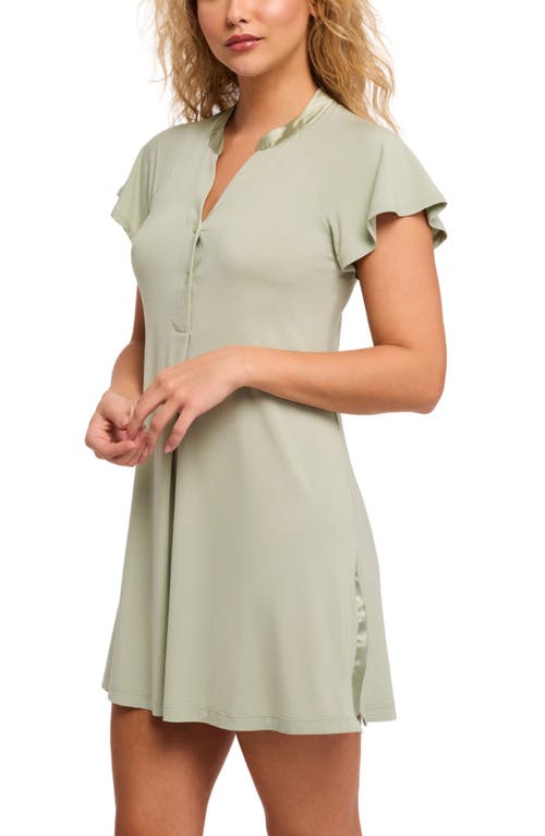 Fleur't Flutter Sleeve Sleep Shirt In Fern