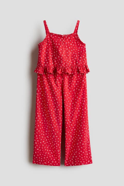 2-piece Frill-trimmed Seersucker Set