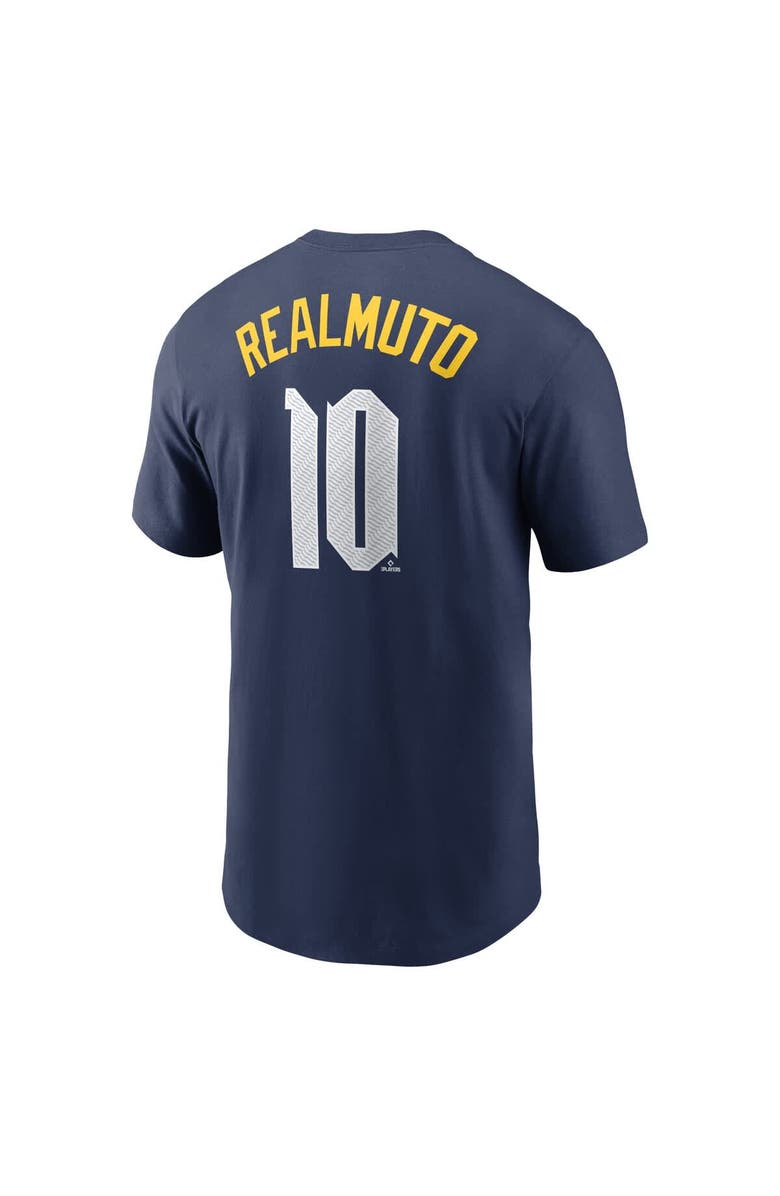 Nike Men's Nike J.T. Realmuto Navy Philadelphia Phillies 2024 City Connect Fuse Player Name & Number T-Shirt, Alternate, color, Navy