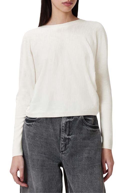 Shop Allsaints Julieana Reversible Dolman Sleeve Crop Sweater In Chalk White