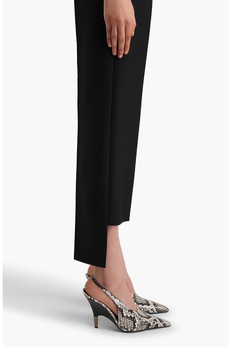 Rae Bonded Crepe Step Hem Cigarette Crop Pants, Alternate, color, BLACK