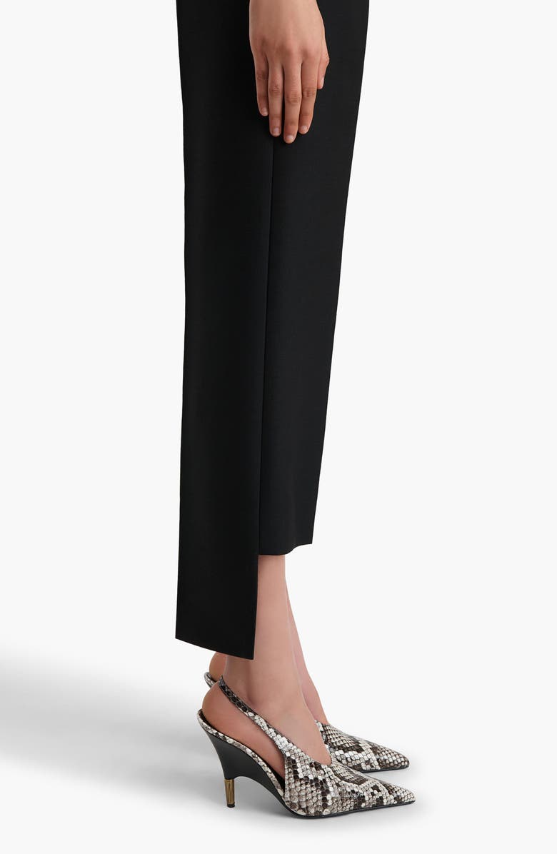 Khaite Rae Bonded Crepe Step Hem Cigarette Crop Pants, Alternate, color, Black