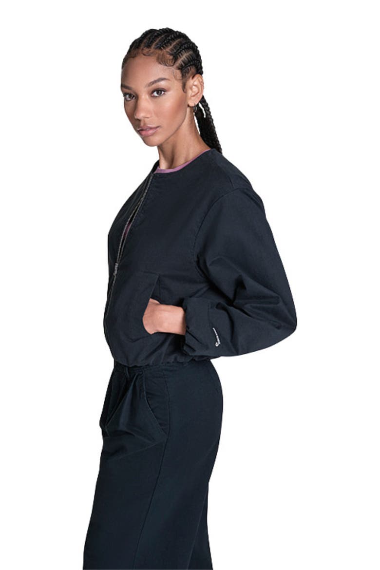 Bubble Sleeve Bomber Jacket, Alternate, color, CONVERSE BLACK