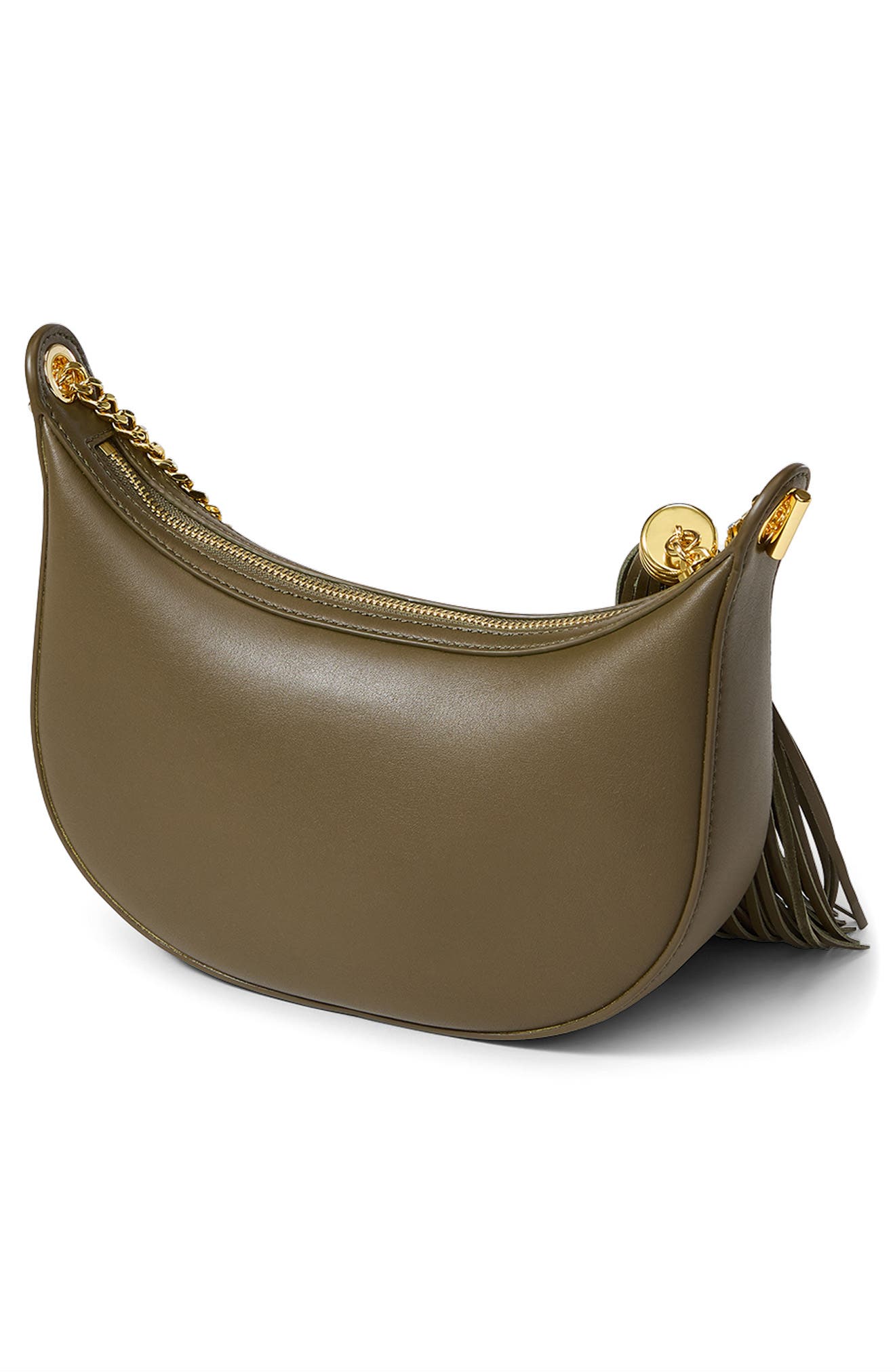 Veronica Beard Small Fortune Leather Shoulder Bag, Alternate, color, Cypress