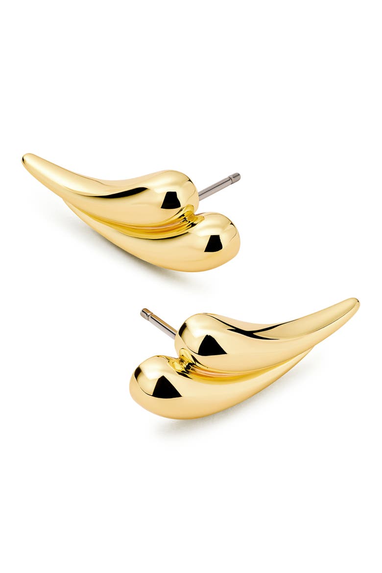 Kia Teardrop Stud Earrings, Alternate, color, GOLD
