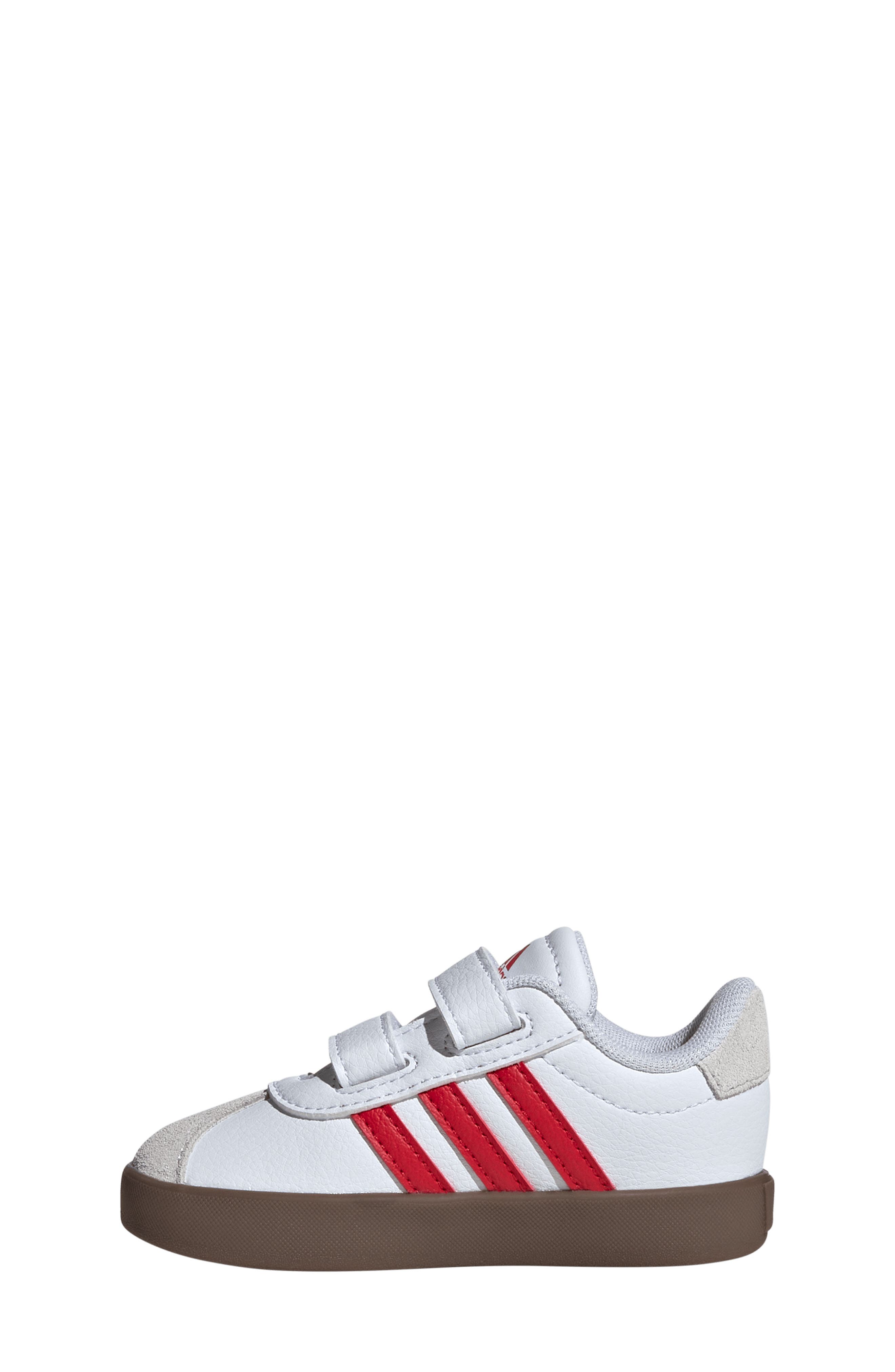 adidas Kids' VL Court 3.0 Sneaker, Alternate, color, Ftwr White/Better Scarlet/Grey One