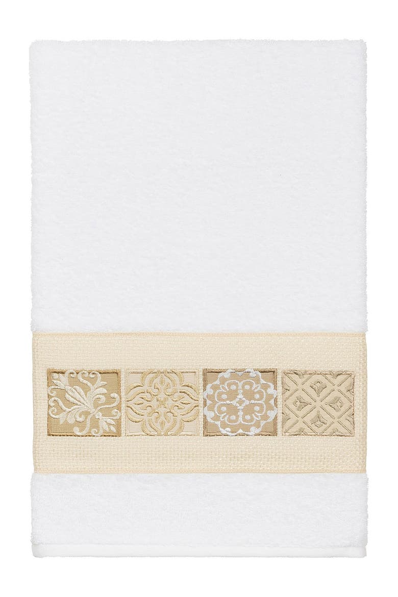 Vivian Embellished Bath Towel - White, Main, color, WHITE
