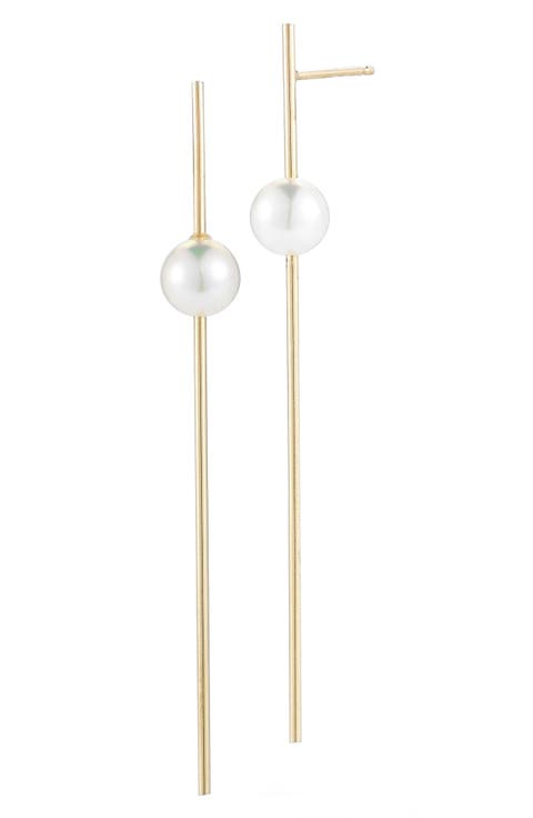 Sea of Beauty Linear Drop Pearl Earrings